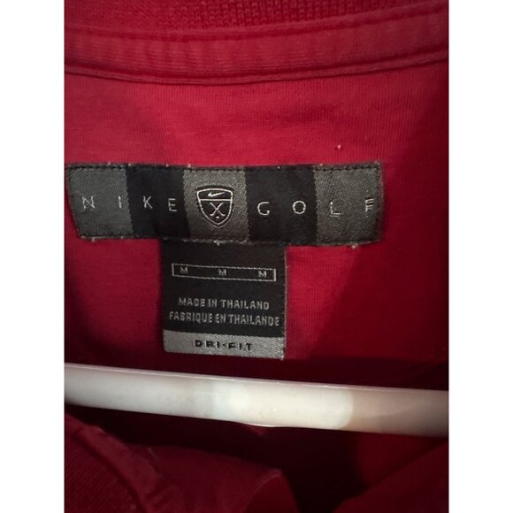 Nike Golf Red Dri-Fit Polo Shirt Mens M Comfortable & Stylish 23W x 30L - Picture 4 of 5